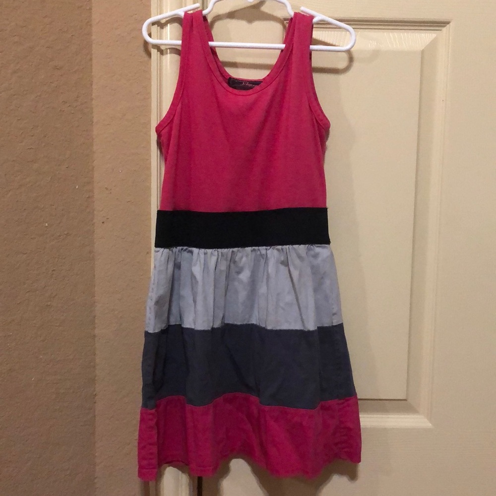 Pink, Grey, and Black strap dress